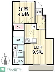 アヴァンス 1階1LDKの間取り