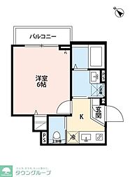 ルナネスト津田沼 3階1Kの間取り