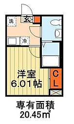 ＢＲＩＸ葛城（ブリックス葛城） 2階1Kの間取り