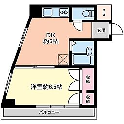 ＴＫマンション 4階1DKの間取り
