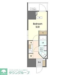 JR総武線 船橋駅 徒歩5分の賃貸マンション 4階1Kの間取り