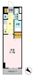 登戸ＮＴステージ 8階1Kの間取り