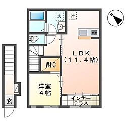 ウィズダム　コート 2階1LDKの間取り