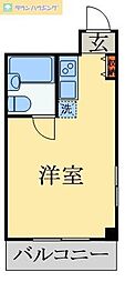 ロイヤルハイム千葉 4階ワンルームの間取り
