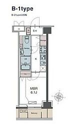 ＬＵＸＥＮＡ勝田台 4階1Kの間取り