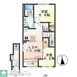 Ｒａｐｓ（ラプス） 2階2LDKの間取り
