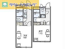 JR総武線 新検見川駅 徒歩9分の賃貸アパート 1階1Kの間取り