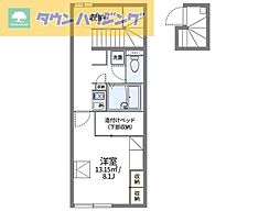 千葉都市モノレール スポーツセンター駅 徒歩10分の賃貸アパート 2階1Kの間取り