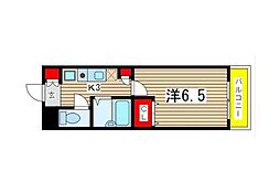 マドンナ西千葉 3階1Kの間取り