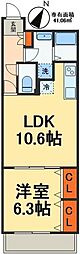 ミリアビタNO.35 1階1LDKの間取り
