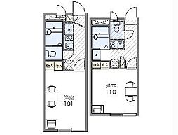 JR総武線 新検見川駅 徒歩9分の賃貸アパート 2階1Kの間取り