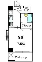 第13花園ビル 8階1Kの間取り