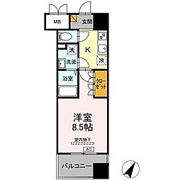 D-ROOM千葉中央 1階1Kの間取り