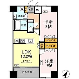 D-ROOM千葉中央 14階2LDKの間取り