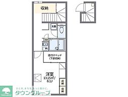 レオパレスリムジン 1Kの間取図画像