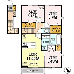 ファングラース 3LDKの間取図画像