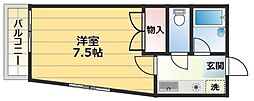 とうすい 1Kの間取図画像