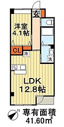 メゾンドジュエル 1LDKの間取図画像