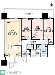 幕張ベイパークライズゲートタワー 3LDKの間取図画像