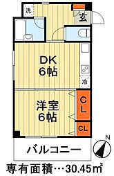 ピスタ21 1DKの間取図画像