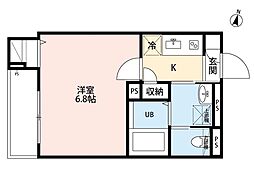 robot home 西都賀II(ロボットホーム ニシツガツー) 1Kの間取図画像