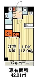 富士見ナメキマンション 1LDKの間取図画像