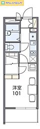 レオパレスYUSHIN 1Kの間取図画像
