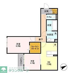 セジュール・ボウ 2DKの間取図画像