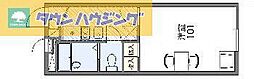 レオパレスセントーレア 1Kの間取図画像