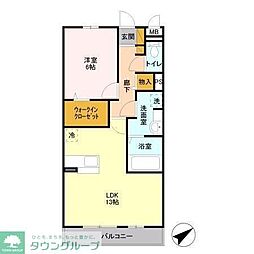 エクセル西船橋2 1LDKの間取図画像
