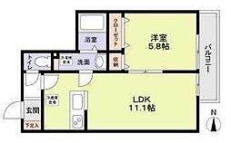 ミリアビタ稲毛 1LDKの間取図画像