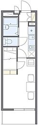 レオパレスアドラーブル 1Kの間取図画像