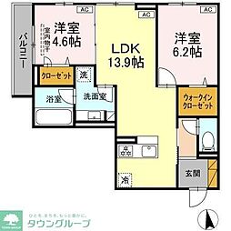 市川市大和田2丁目アパート 2LDKの間取図画像