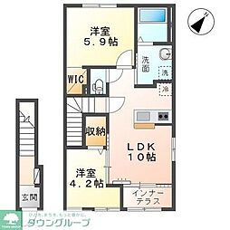 レナレジデンス 2LDKの間取図画像