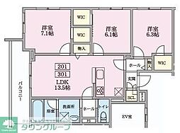市川市末広2丁目マンション 3LDKの間取図画像