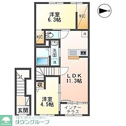 メゾン エメ 2LDKの間取図画像