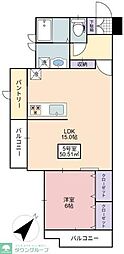 フローリッシュ大久保II 1LDKの間取図画像