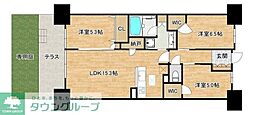 プラウド船橋四街区 3LDKの間取図画像