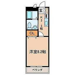 アクア新浦安 1Kの間取図画像