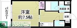 金子ビル 1Kの間取図画像
