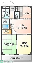 エルガーデン 2DKの間取図画像
