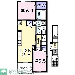 サウス ヴィラII 2LDKの間取図画像