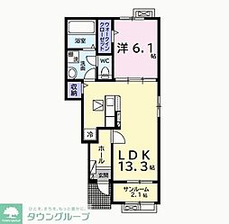 エクセレント アークII 1LDKの間取図画像