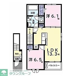 エクセレント アークI 2LDKの間取図画像