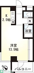 アリア幕張 1Kの間取図画像
