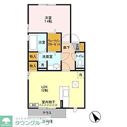 ヴァンガード2 1LDKの間取図画像