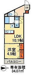 Regulus本大久保 1LDKの間取図画像