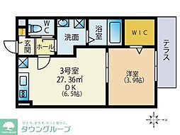 GRACE緑が丘 1DKの間取図画像