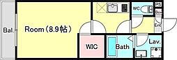 シエーナ松波2 1Kの間取図画像
