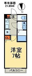 アンジェ 1Kの間取図画像